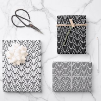 Monochrome Black White Grey Japanese Wave