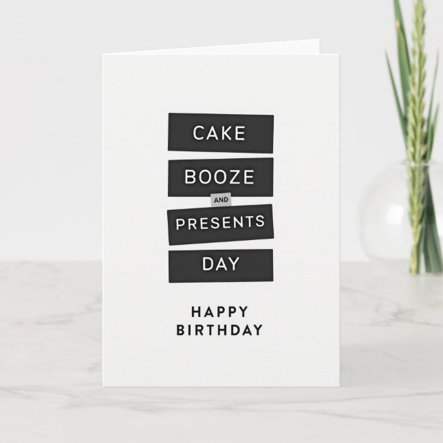 Monochrome Block Birthday Card (Front)
