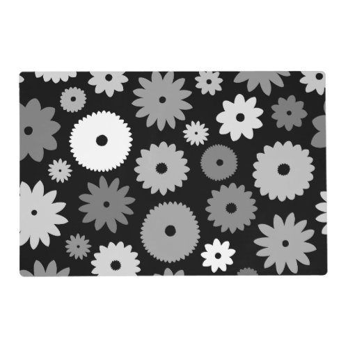 Monochrome Blooms 2Way Pattern Placemat