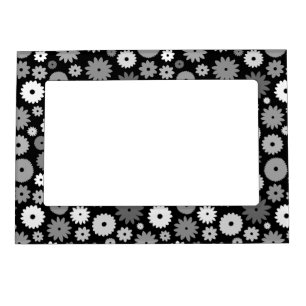 Monochrome Blooms Big Pattern Magnetic Frame