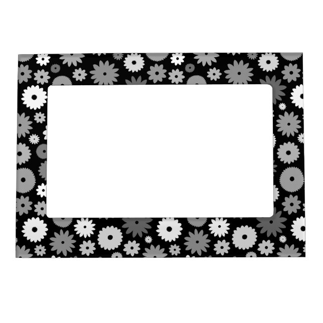 Monochrome Blooms Big Pattern Magnetic Frame (Front)