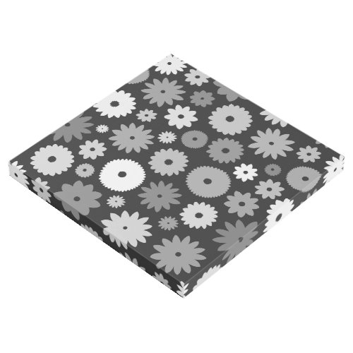 Monochrome Blooms Large Pattern Gallery Wrap