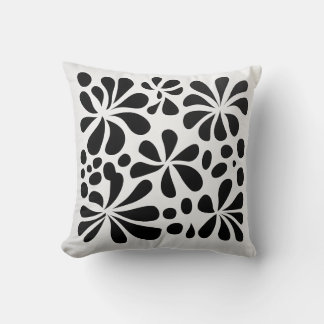 Monochrome Blooms Pillow