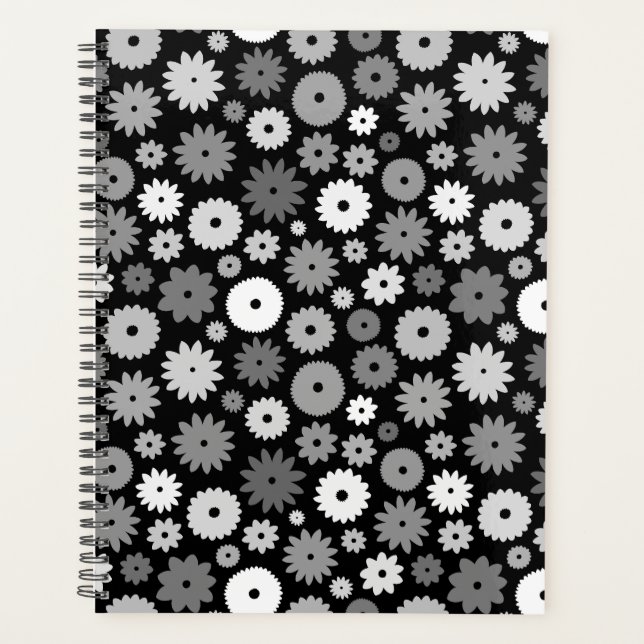 Monochrome Blooms Repeat Pattern Case-Mate iPhone Planner (Front)