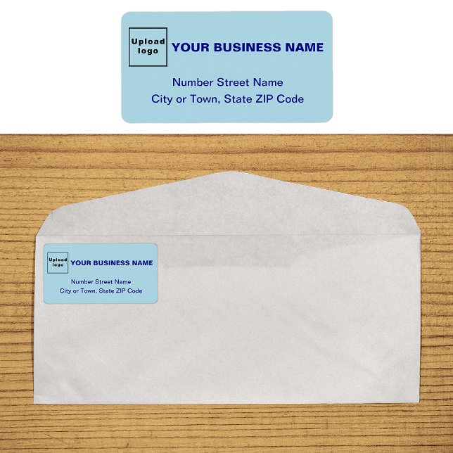 Monochrome Blue Business Address Label (Monochrome blue business address label on envelope)