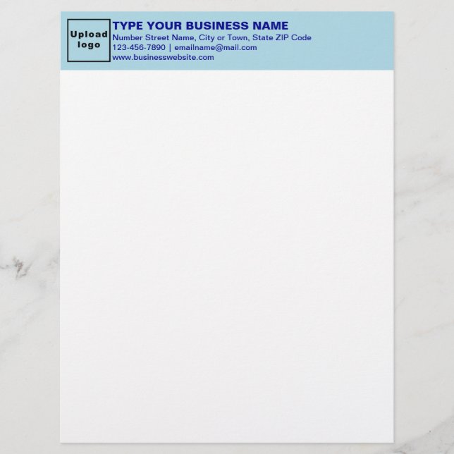 Monochrome Blue Heading of Business Letterhead (Front)