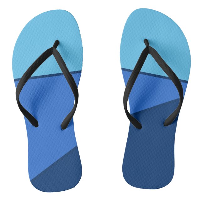 Monochrome Blue Shades Color block Flip Flops (Footbed)