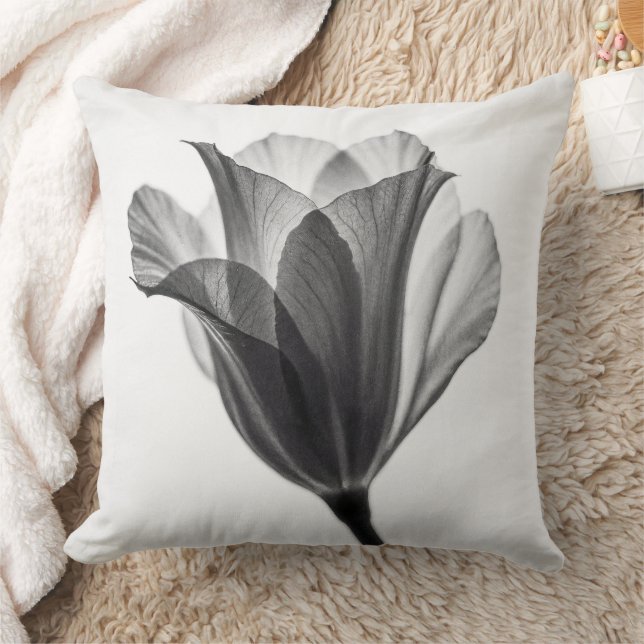 Monochrome botanical fine art photograph throw pillow (Blanket)
