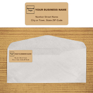 Monochrome Brown Business Address Label