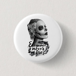 Monochrome Calavera Button