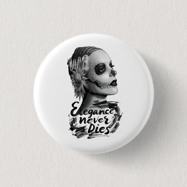 Monochrome Calavera Button (Front)