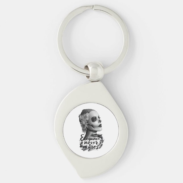 Monochrome Calavera Keychain (Front)