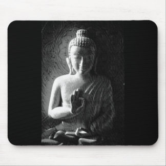 Monochrome Carved Buddha Mouse Pad