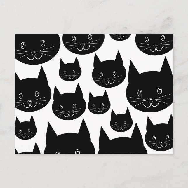 Monochrome Cat Design. Postcard (Front)