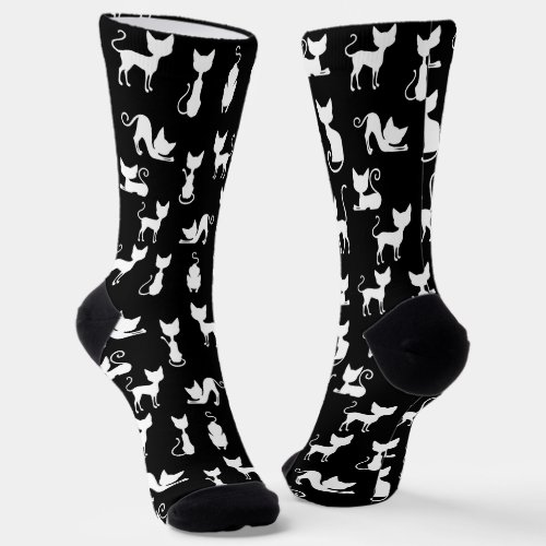 Monochrome Cats Socks