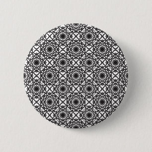 Monochrome Celtic Tangled Knot Pattern Button