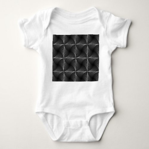 Monochrome Checked Abstract Vintage Decor Baby Bodysuit