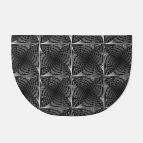 Monochrome Checked Abstract Vintage Decor Doormat