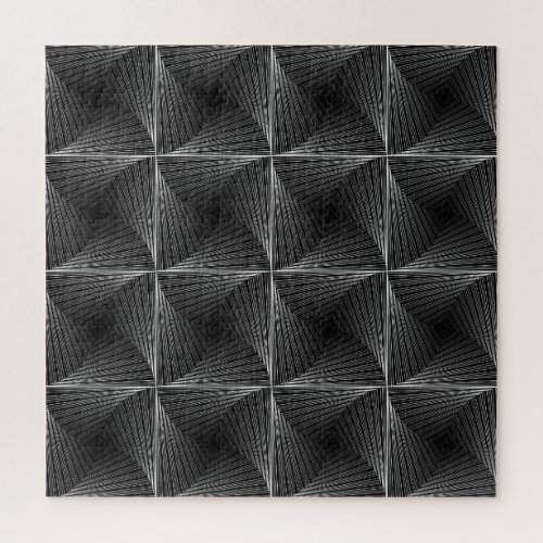 Monochrome Checked Abstract Vintage Decor Jigsaw Puzzle