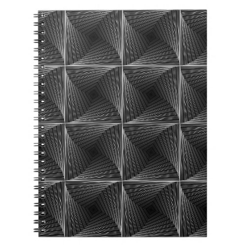 Monochrome Checked Abstract Vintage Decor Notebook