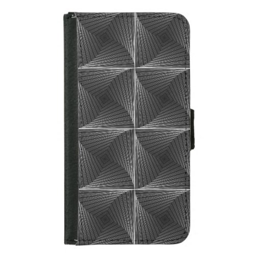 Monochrome Checked Abstract Vintage Decor Samsung Galaxy S5 Wallet Case