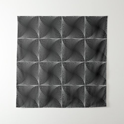 Monochrome Checked Abstract Vintage Decor Tapestry