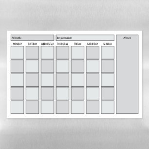 Monochrome Checkered Monthly Planner Magnetic Dry Erase Sheet