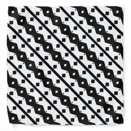 Monochrome Chevron Diamond Design Pattern Bandana