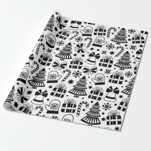 Monochrome Christmas Wrapping Paper