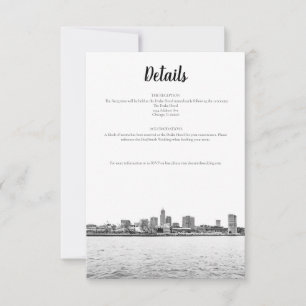 Monochrome Cleveland Skyline Details Card