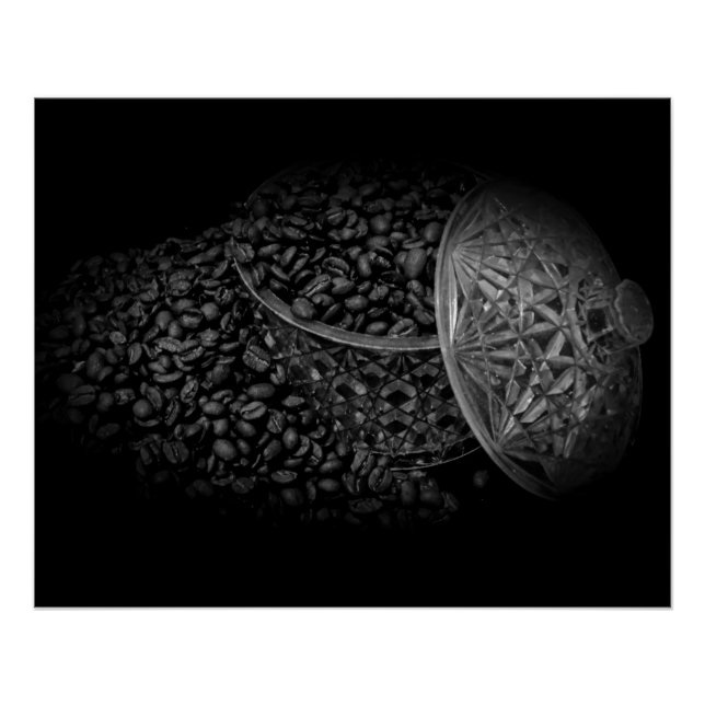 Monochrome Coffee Beans Poster (Front)