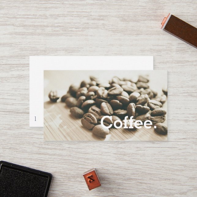 Monochrome Coffee Beans Simple Loyalty Punch-Card Card (Front/Back In Situ)