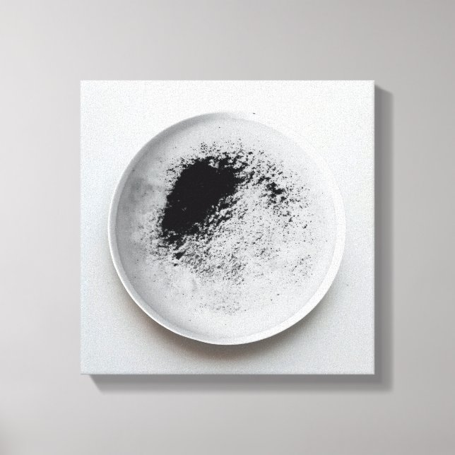 Monochrome coffee grounds texture abstract art 12 canvas print (Front)
