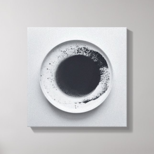 Monochrome coffee grounds texture abstract art 1 canvas print (Front)
