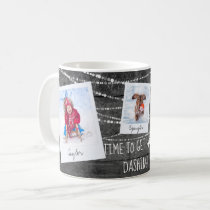 Monochrome Color Pop Dashing Reindeer 3-Photo Coffee Mug