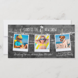 Monochrome Color Pop Florida Holiday 3-Photo Card