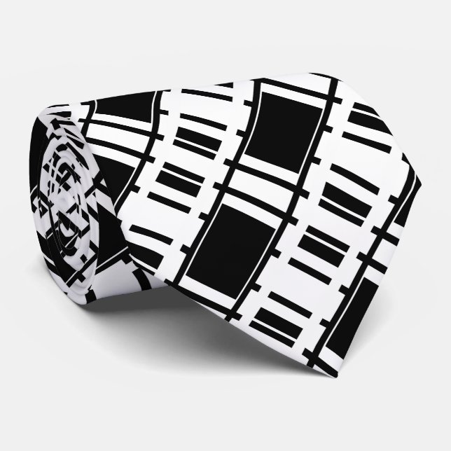 Monochrome Command Neck Tie (Rolled)