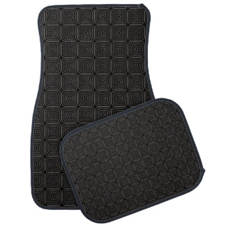 Monochrome Concentric Squares Pattern Car Mats