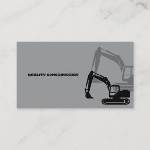 Monochrome Concept Heavy Equipment Construction Business Card