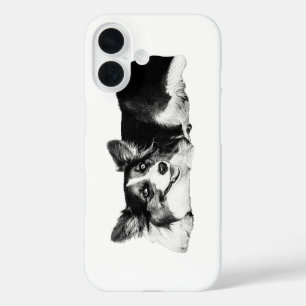 Monochrome Corgi Confidence iPhone 16 Case