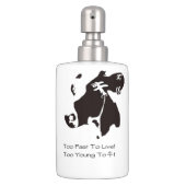 MONOCHROME COW TOOTHBRUSH HOLDER AND SHAMPOO BOTTL (Front)