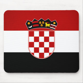 Monochrome Croatia Flag Mouse Pad