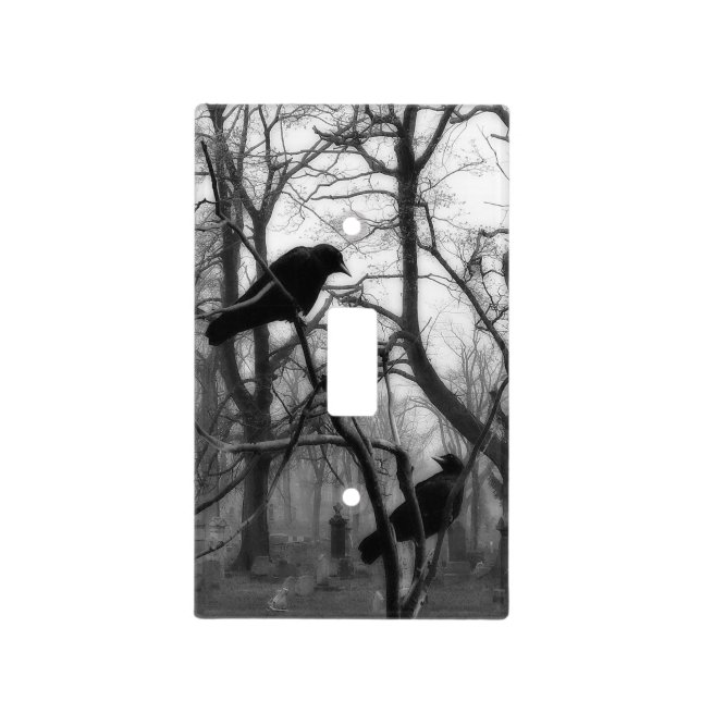Monochrome Crows Light Switch Cover (Front)