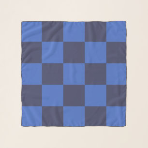 Monochrome Dark Blue Croatian Checkers Scarf