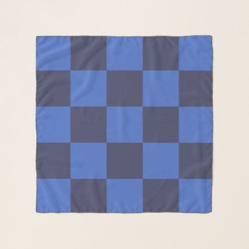 Monochrome Dark Blue Croatian Checkers Scarf