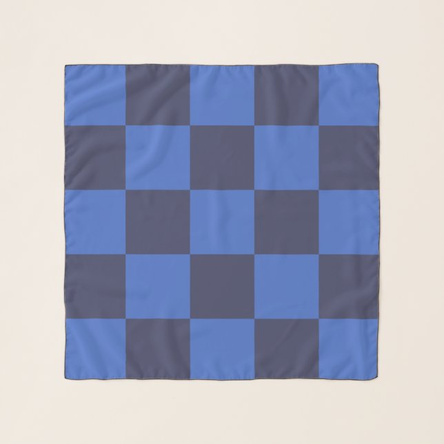 Monochrome Dark Blue Croatian Checkers Scarf (Front)