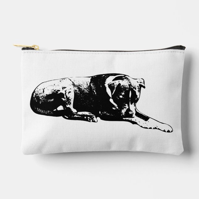 Monochrome Dog Zip Pouch (Front)