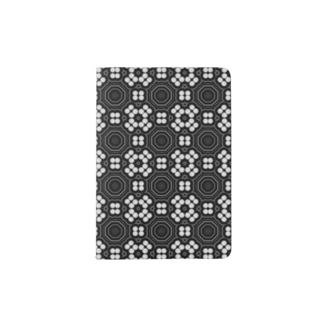 Monochrome Dots Pattern Passport Holder (Front)