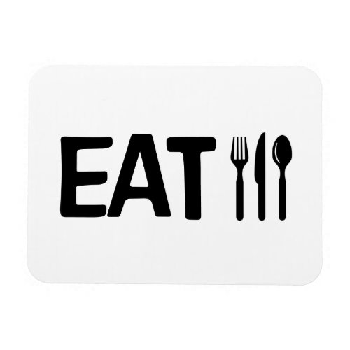 Monochrome EAT Kitchen Clip Art Design  _ Magnet