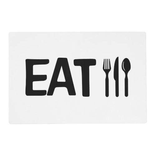 Monochrome EAT Kitchen Clip Art Design  _ Placemat